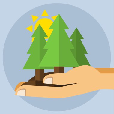 bir düz Stil simge doğa koruma