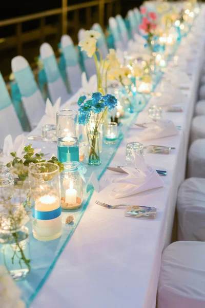 Romantyczna kolacja setup - ślub — Zdjęcie stockowe