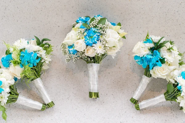 Bouquet de mariage Thème blanc-bleu — Photo