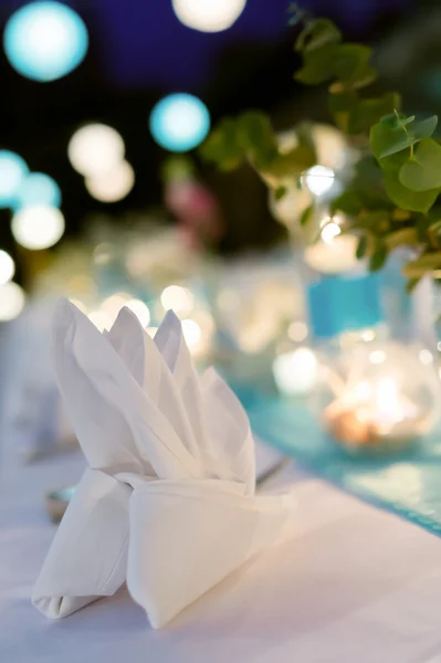 Configuração de jantar romântico - Casamento — Fotografia de Stock