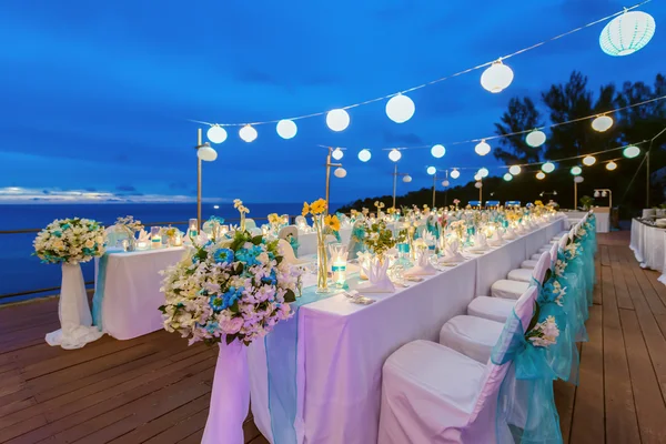 Romantyczna kolacja setup - ślub — Zdjęcie stockowe