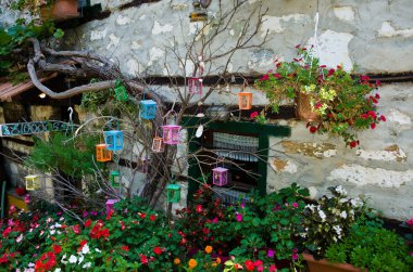 Yunan harika dağ köyü evleri