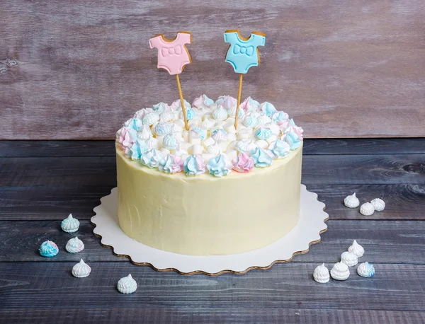 Género revelar pastel con malvavisco y pan de jengibre — Foto de Stock