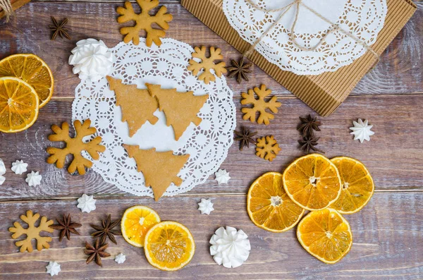 Christmas gingerbread cookies with different decoration — Stock Photo, Image