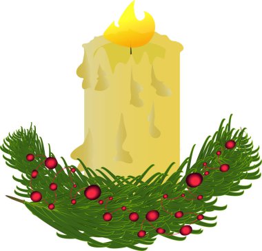 Kırmızı arkaplan vektörlü Noel ağacı dalları