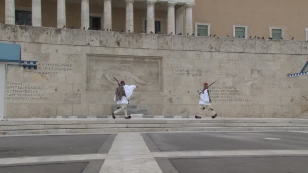 Guardia presidenziale greca in servizio cerimoniale — Video Stock