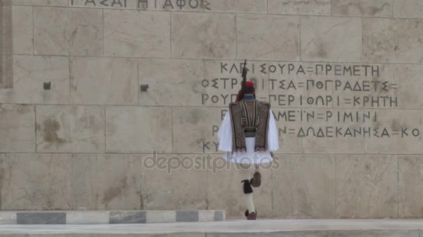Ελληνική προεδρική φρουρά τελετουργική ΕΦΗΜΕΡΕΥΟΝΤΑ — Αρχείο Βίντεο