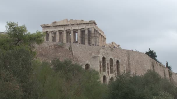 El Partenón visto desde la carretera de aproximación en Atenas , — Vídeos de Stock