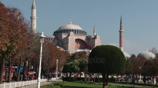 Sultan Ahmet Parkı ve Ayasofya Müzesi — Stok video