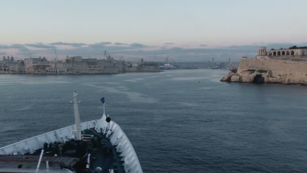 Grand Harbour Valletta dari Ship — Stok Video