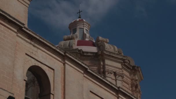 Mdina, Malta St Pauls Kilisesi'nin kubbe — Stok video