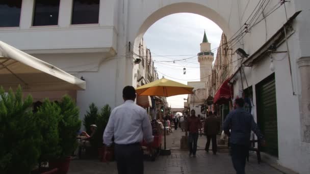 Στενά δρομάκια από το Medina από Τρίπολη, Λιβύη — Αρχείο Βίντεο