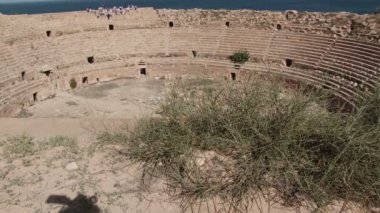 Libya'da Leptis Magna, amfi, geniş çekim