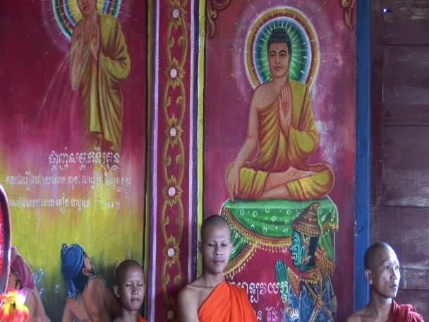 The Wat Krom Buddhist Temple — Stock Video
