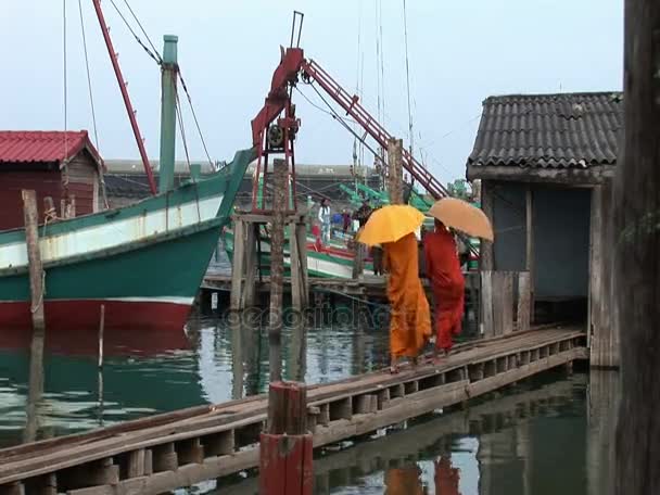 Il villaggio di pescatori Sihanoukville — Video Stock