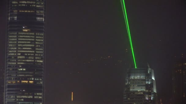 Hong Kong orizont noaptea — Videoclip de stoc