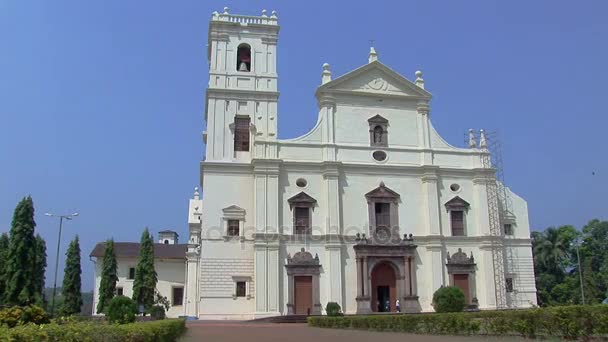 Oude St.Catherine kathedraal in Goa, India — Stockvideo