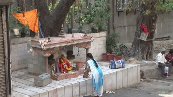 Una donna prega al Tempio di Mumbai Shiva a Bombay — Video Stock