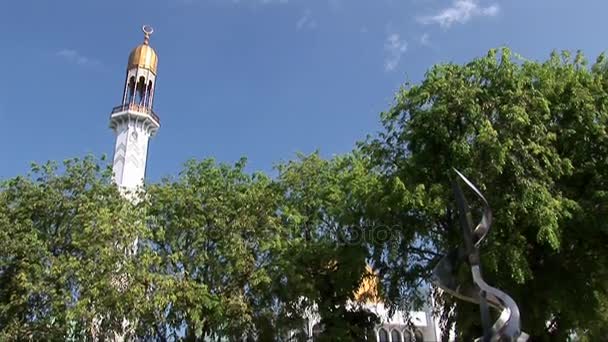 モルディブ マレのイスラム センター ショットを傾ける — ストック動画