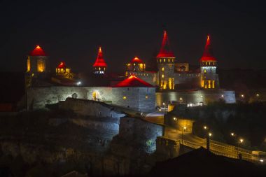 Kamianets-Podilskyi kalenin Batı Ukrayna gece atış