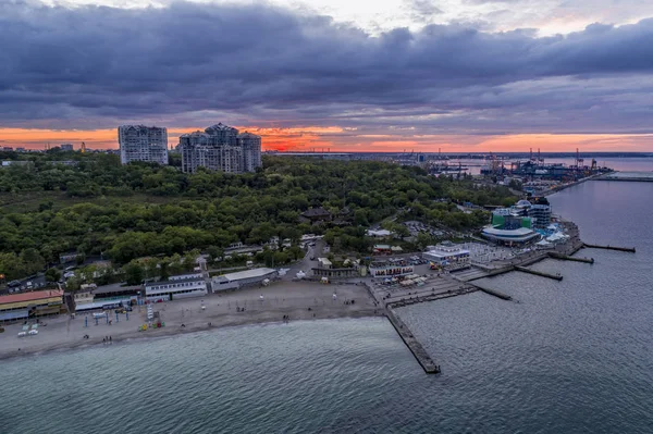 Drone görüntü Langeron Beach Odessa Ukrayna