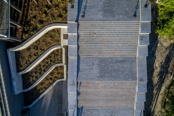 Potemkin Steps Istanbul Park Aerial in Odessa