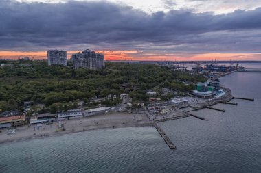 Drone görüntü Langeron Beach Odessa Ukrayna