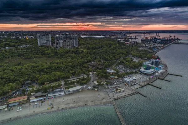 Drone image of Langeron Beach Odessa Ukraine