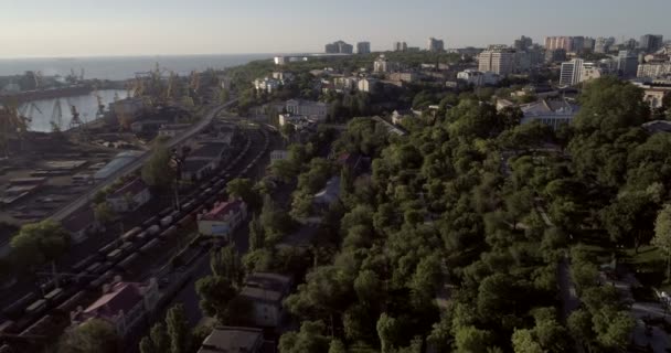 Câmera Aérea Voa Sobre Novo Parque Istambul Direção Chornomorets Stadium — Vídeo de Stock