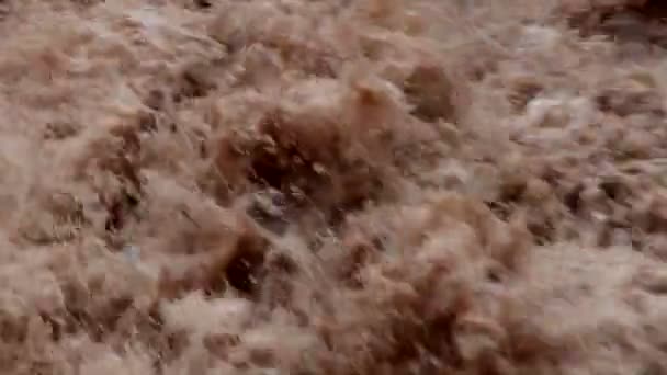 Raging Torrents Urubamba River Full Flood Passes Town Aqua Calientes — Stock Video