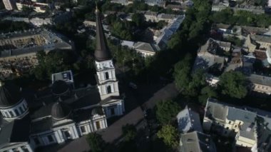 Zaman atlamalı 360 hava döndürme spire etrafında Preobrazhensky Katedrali Odessa
