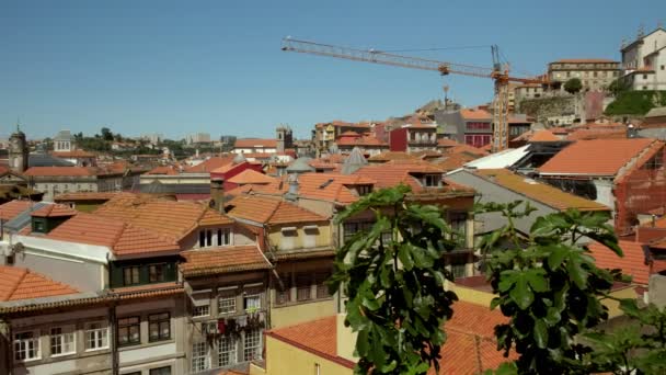 Von Den Ikonischen Roten Dächern Historischen Zentrum Von Porto Bis — Stockvideo