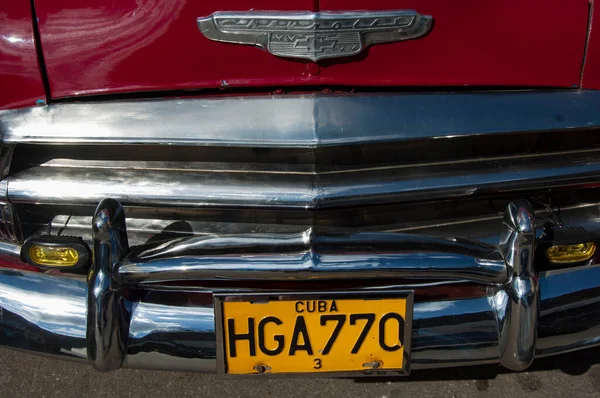 Подробности Классическом Американском Автомобиле Старой Гаване Куба — стоковое фото
