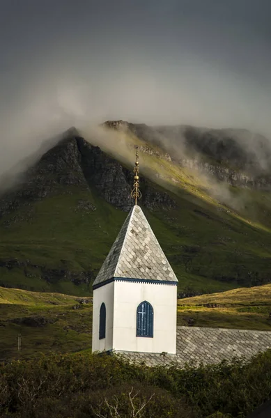 The wooden church of Krivik in the Faroes