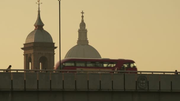 Londres Royaume Uni Avril 2019 Vidéo Téléobjectif Personnes Bus Deux — Video