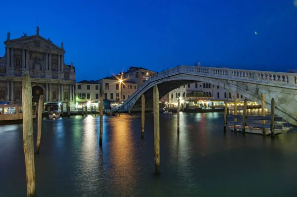 Venice Olaszország 2006 Szeptember Scalzi Híd Éjjel Lassú Záridő Mozgást — Stock Fotó