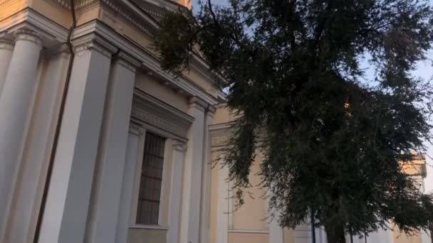 Inclinez Lentement Vers Haut Tour Flèche Cathédrale Spaso Preobrazhensky Odessa — Video