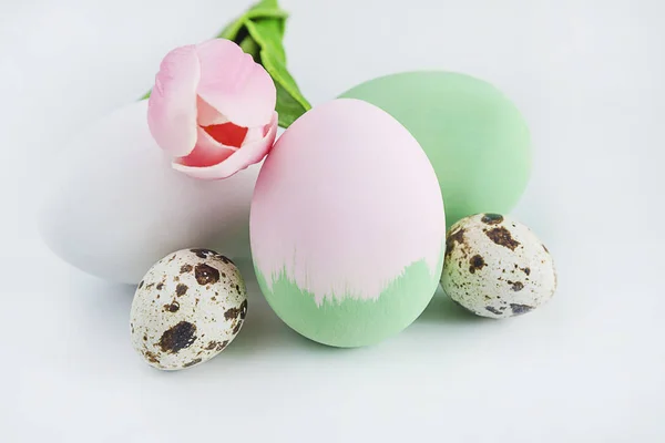 Великодня концепція з великодніми яйцями — стокове фото