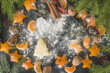 Noel tatili yiyecekleri. 