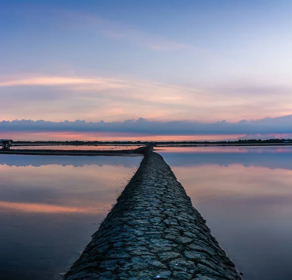 Beautiful landscape at sunset salt Farm.