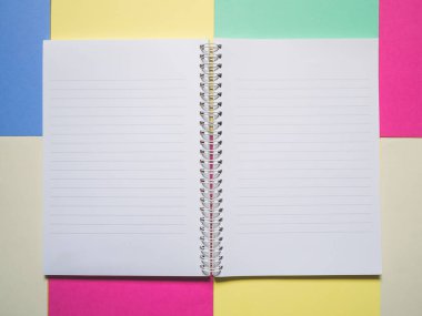 Notebook on a color background, Notebook on color paper
