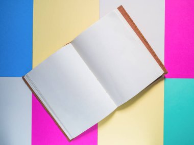 Notebook on a color background, Notebook on color paper