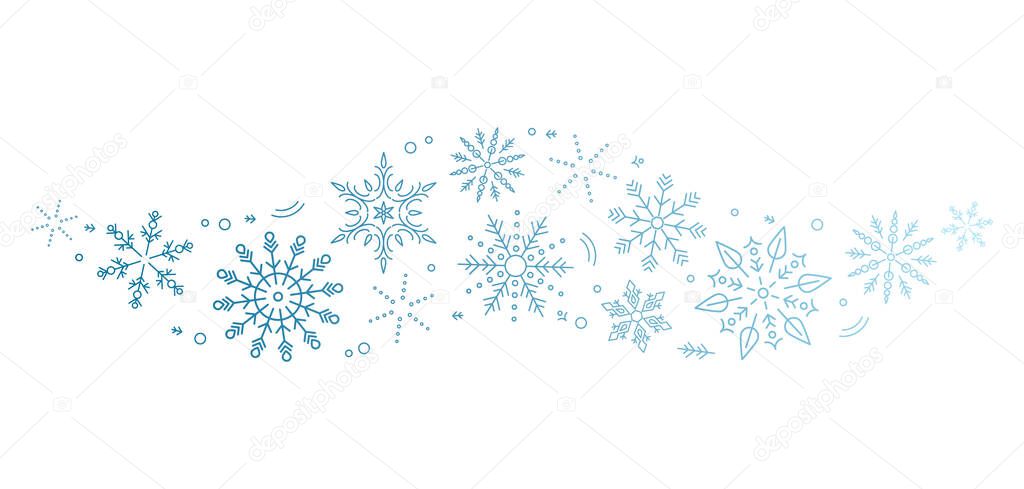 A blue snowflakes and stars. New Year's element. concept Xmas.