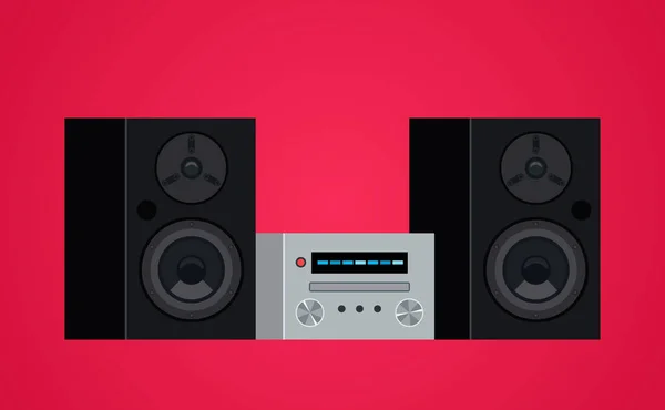 Ev modern stereo ses sistemi ve kaset çalar. — Stok Vektör