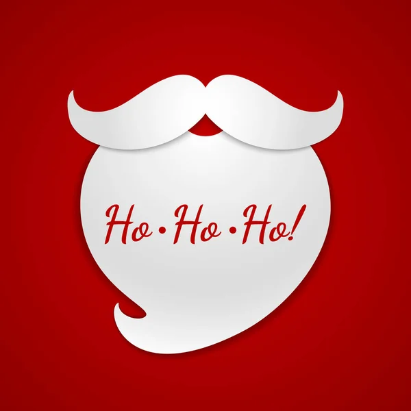 Weihnachtsmann-Bart und Schnurrbart aus weißem Papier, Maskerade-Maske im modernen Stil. — Stockvektor