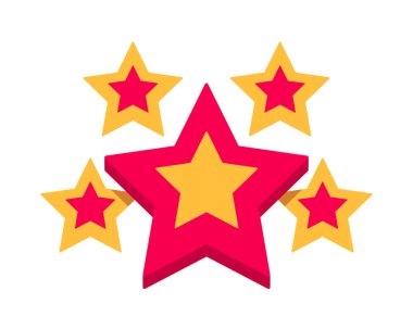 Bir dizi modaya uygun geçmişe dönük yıldız şekilleri. En çok satan etiket, fiyat etiketi, kalite etiketi.