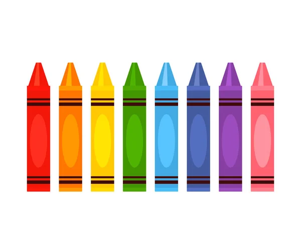 Lápiz de color grande de Crayola engastado en colores arcoíris . — Vector de stock