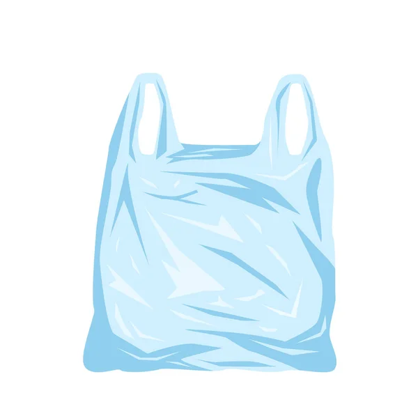Jednorázový plastový sáček jako symbol znečištění životního prostředí. ekologická katastrofa. — Stockový vektor