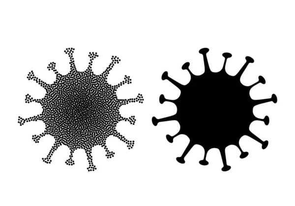 Coronavirus bacterium silhouettes set. virus 2019-nCoV. — ストックベクタ