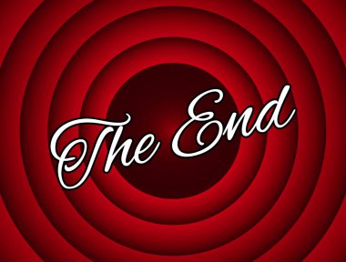 Eski film sonu ekran arkaplanındaki Retro yazıtlar.